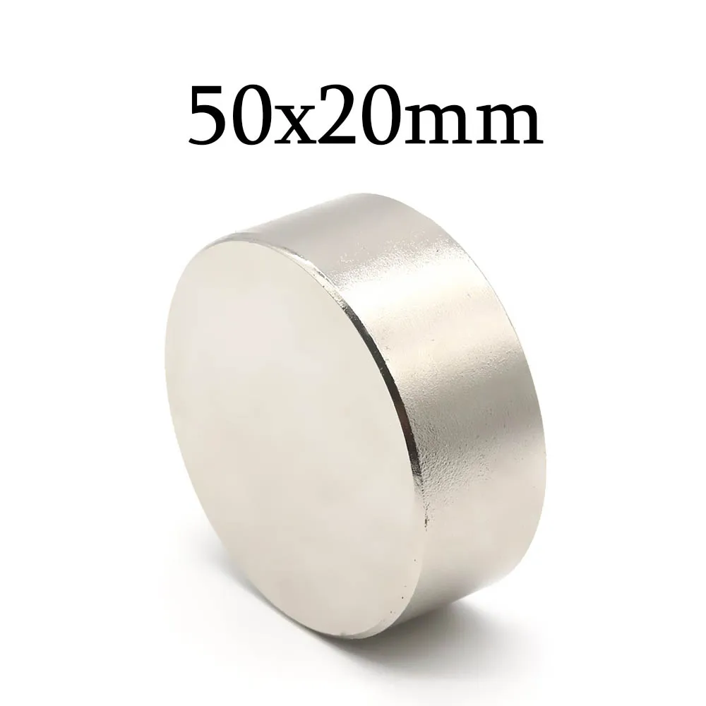 

50x20mm Super Strong Round Neodymium Magnet Powerful Magnets N35 Permanent Magnetic NdfeB Refrigerator Magnet