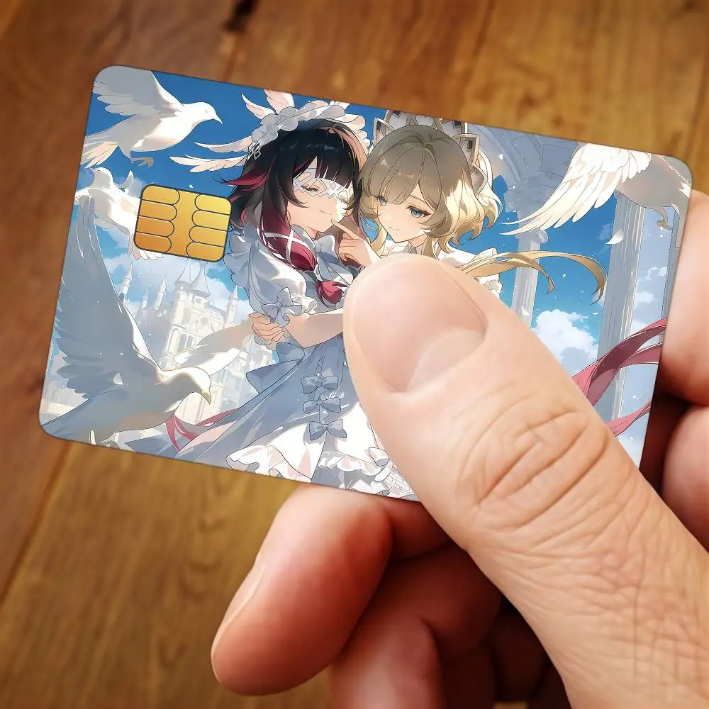 Genshin Impact Sandrone Credit Card Public Transportation Cards Sticker Waterproof Card Face Decoration 4PCS