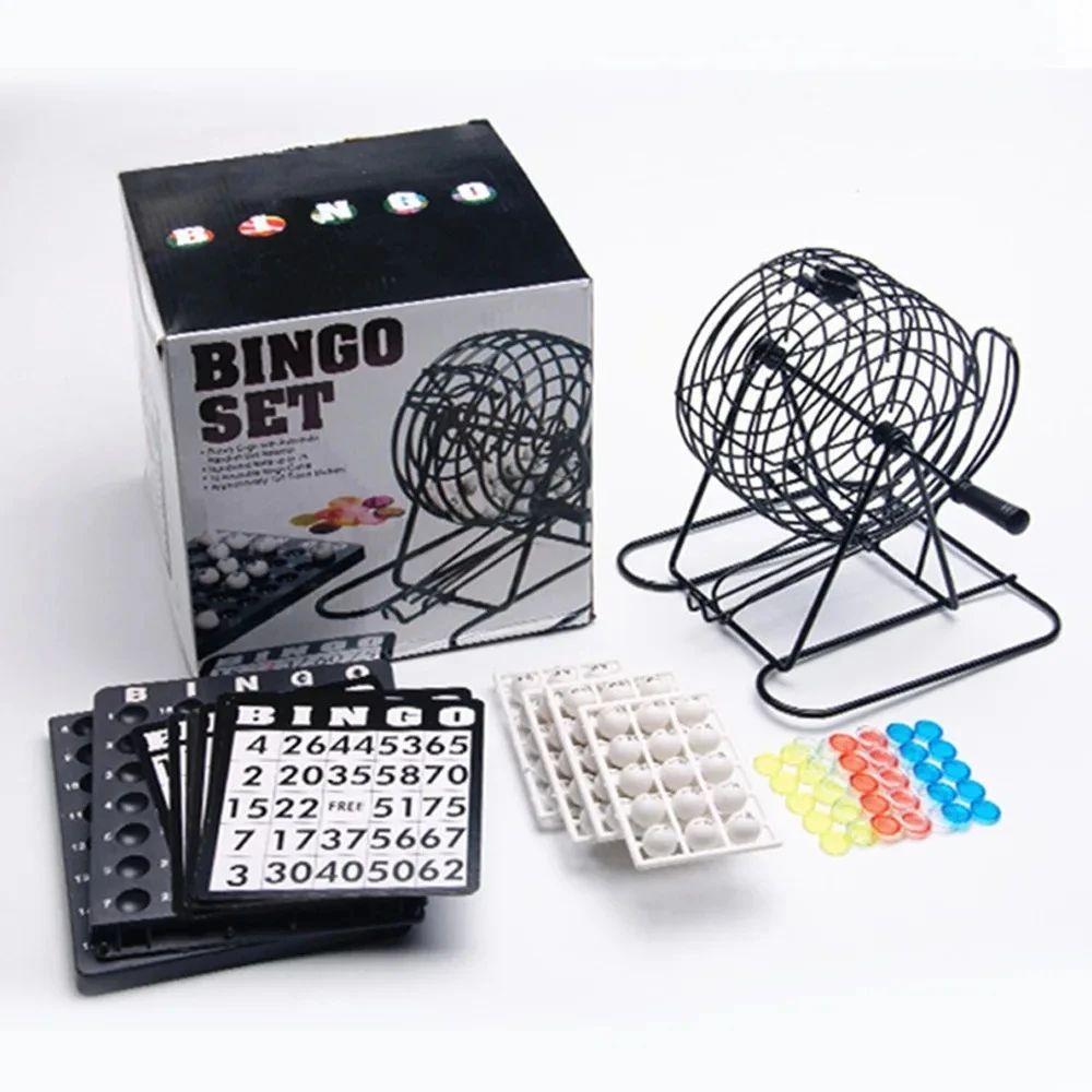 6 Inch Bingo Machine Manual Operated 75 Balls Lucky Draw Game Portable Hand Crank Lottery Draw Machine Family Entertainment