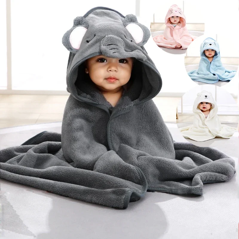 

1 pack cartoon animal baby swaddling blanket goes out to a stroller blanket wrapped in a polyester hooded bathrobe