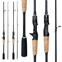 2 Sections Ultralight Spinning Fishing Rod Line Weight 8-15lb ML Fast Action Baitcasting Travel Jigging Pole with Soft Solid Tip