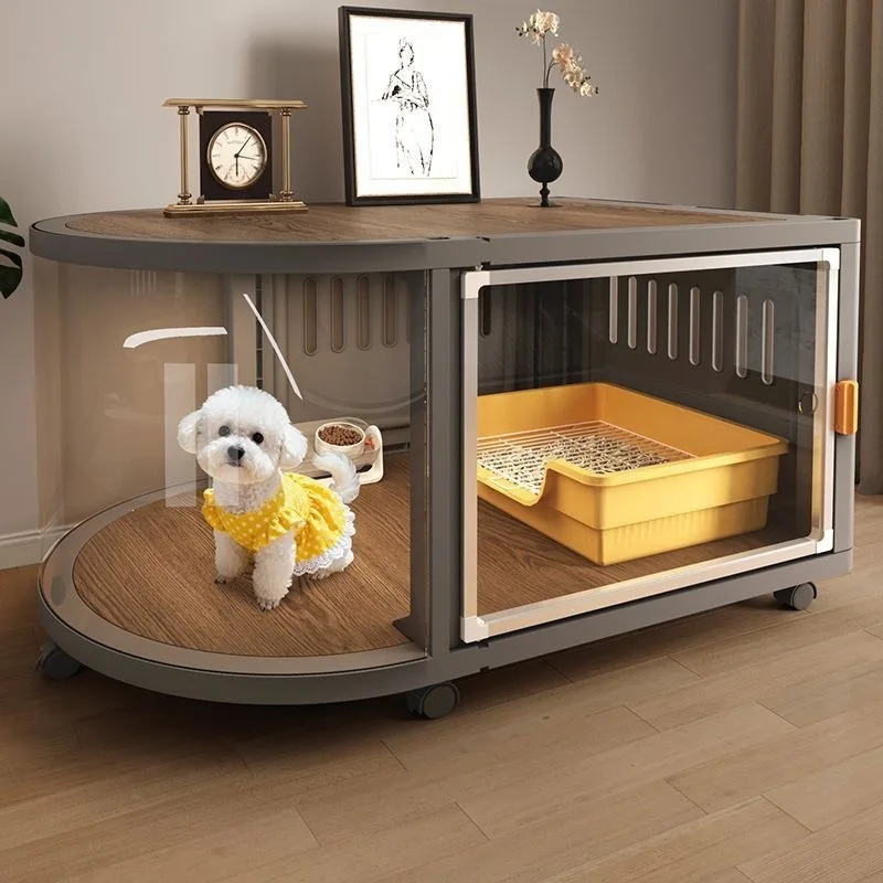 Dog cage Small and medium-sized dog pet cage Resin household One bedroom, one living room, one bathroom Four seasons