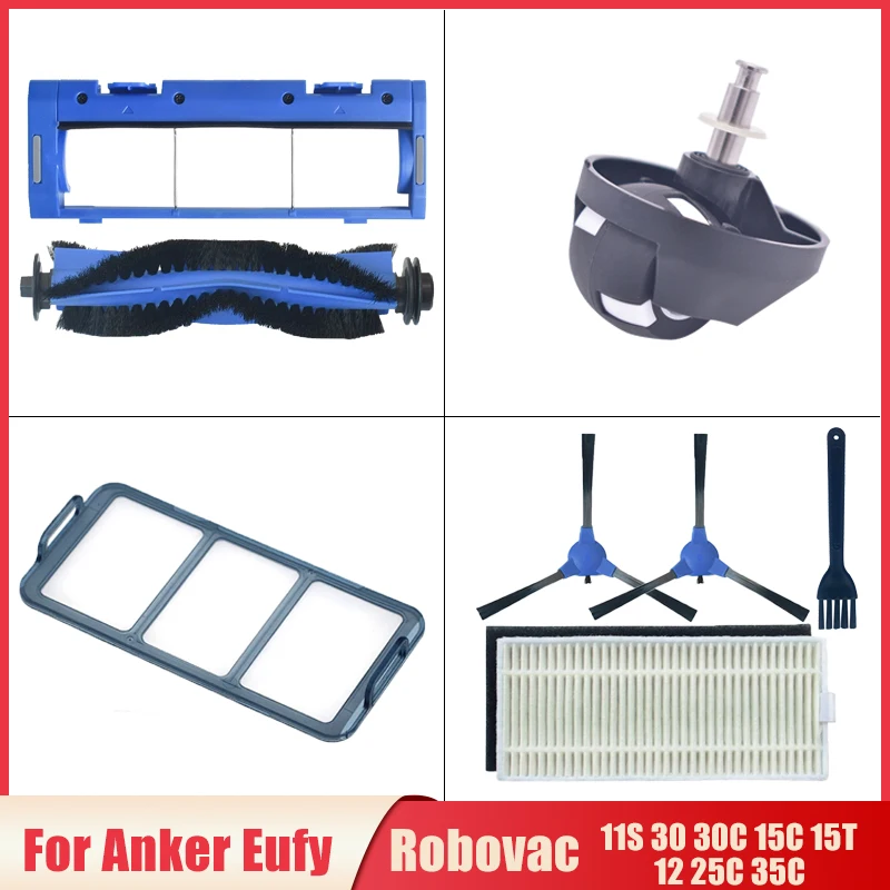 For Anker Eufy Robovac 11S 30 30C 15C 15T 12 25C 35C Robot Vacuum Cleaner Side / Main Brush Cover Hepa Filter Wheel Accessories