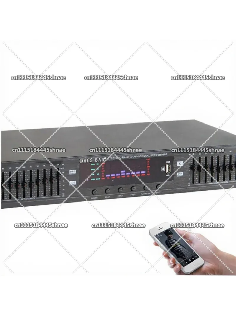 HIFI Digital HD Stereo Preamplifier Equalizer Built-In USB Bluetooth Home Stage Audio Dual 10 Segments 220V