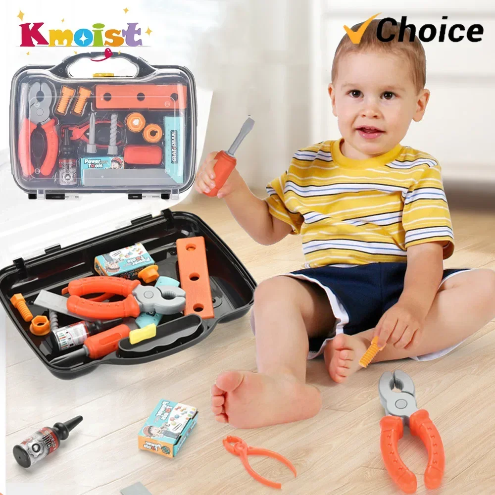 Reparação fingir jogar caixa de ferramentas montagem diy ferramenta pré-escolar fingir jogar casa jogos chave de fenda crianças brinquedos conjunto