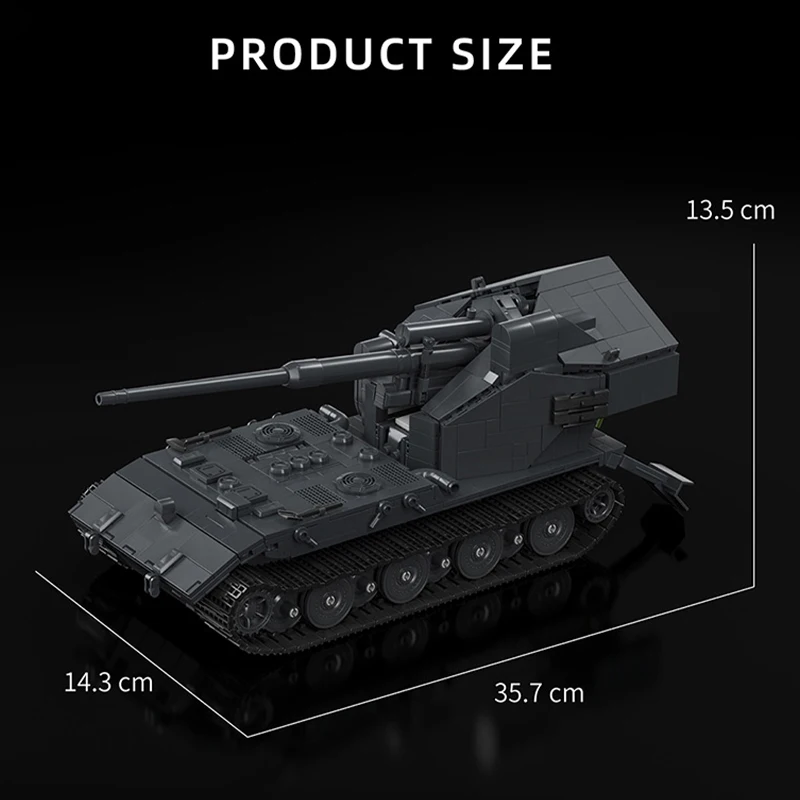 2036 Uds. Bloques de construcción de tanque Waamarager E-100 1:28 modelo de vehículo blindado pesado con 5 figuras de juguete para niños regalos