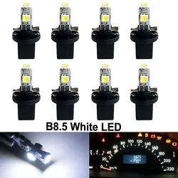 8Pcs T5 B8.5 B8.5D W1.2W W3W PC74 PC37 Led Bulb Car Interior Lights Dashboard Warming Indicator Wedge Auto Instrument Lamp 12V