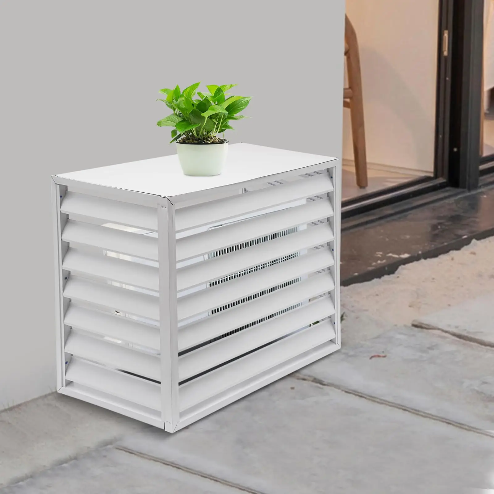 Air Conditioner Fence Outdoor Air Conditioner Privacy Fence 2-3P Power Consumption Metal Fence Cover Aluminum Alloy Air Conditio