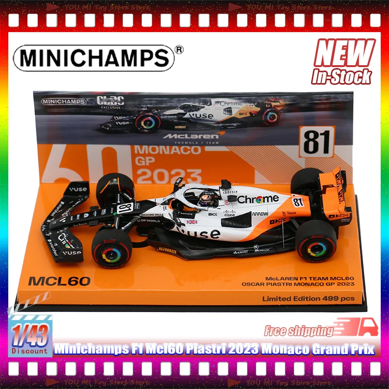 

Новый 1:43 Minichamps F1 Mcl60 Piastri 2023 Монако Гран-при моделирование смолы миниатюрная модель автомобиля на заказ игрушка для мальчика подарок украшение