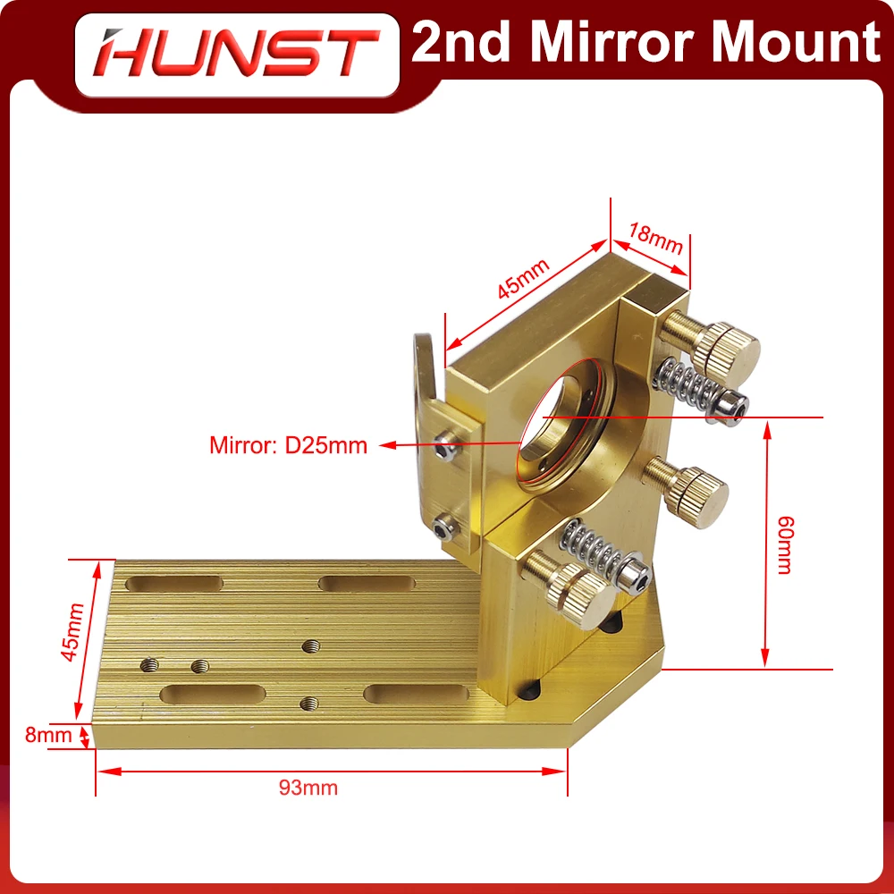 Hunst CO2 Gold Second Laser Mount Mirror 25mm Mirror Mount Integrative Mount For Lase Engraving Machine