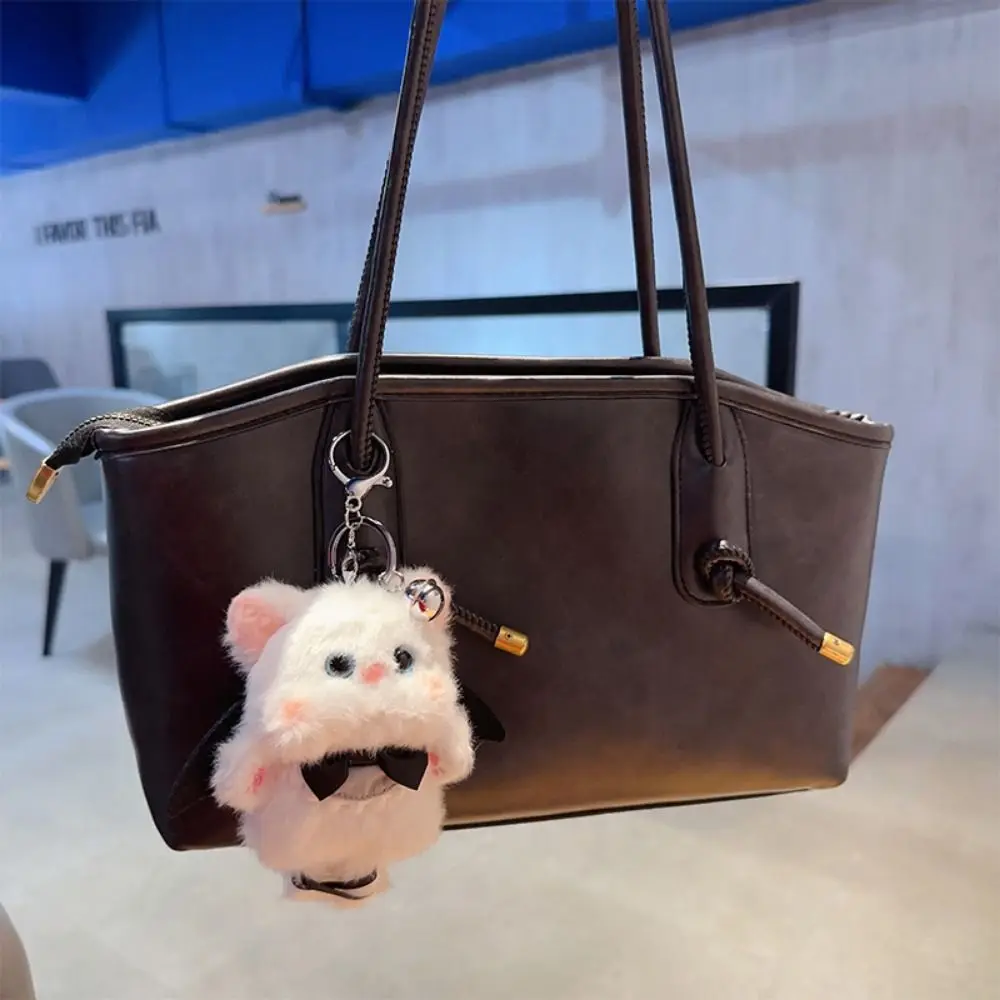 

Cute Cartoon Cat Plush Doll Toy Black and White Cat Shaped Simulation Cat Plush Toy Realistic Texture DIY KeyChain Plushie