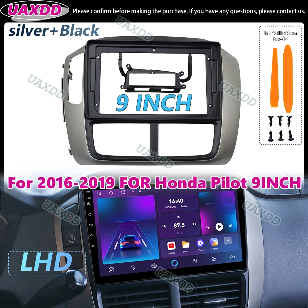 UAXDD 2 Din Car Interior radio stereo telaio Android Per 2016-2019 PER Honda Pilot 9 POLLICI pannello Centro fasciale cavo video cablaggio