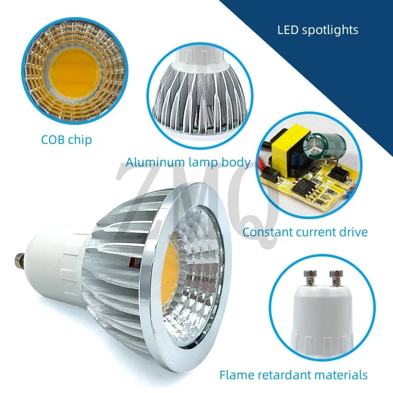 5 قطعة LED الأضواء لمبة GU10 GU5.3 E27 E14 MR16 Led 12 فولت 110 فولت 220 فولت التيار المتناوب 9 واط 12 واط 15 واط LED GU5.3 GU10 COB LED ضوء المصباح