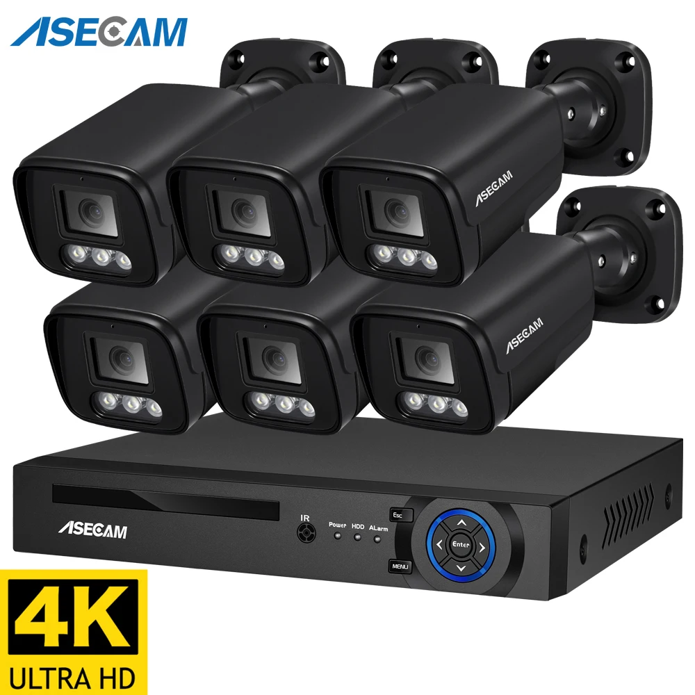 

4K Security Camera System kit 8MP POE IP NVR Audio Record Color Night Vision Home CCTV Video Surveillance Set Xmeye