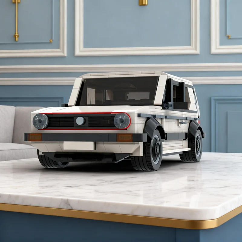 

Набор для сборки MOC Volkswagen Golf MK1 GTI White Edition, 1286 деталей, серия Creator Expert, конструктор, креативный подарок, декор для витрины, премиум-класс