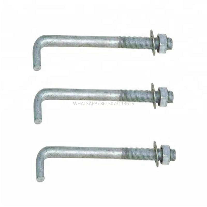 Professional Service  J Hook Bolts Foundation Bolt Galvanized Carbon Steel L Type Anchor Bolt