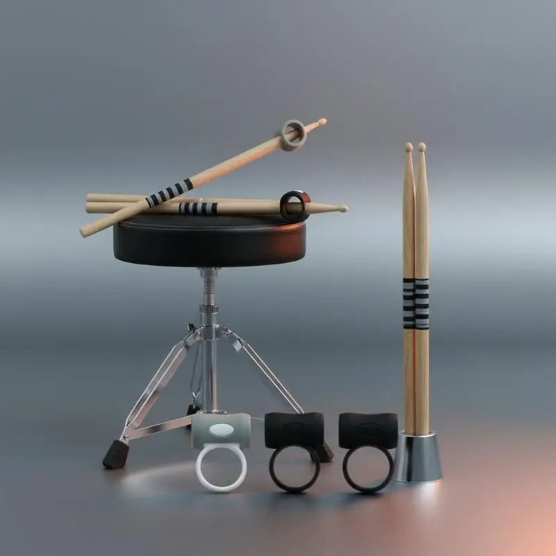 2Pcs Drumstick Control Clip Finger Ring Auxiliary Drumsticks Grips Anti Slip Twirling Controller​ For 5A Drummer Beginner