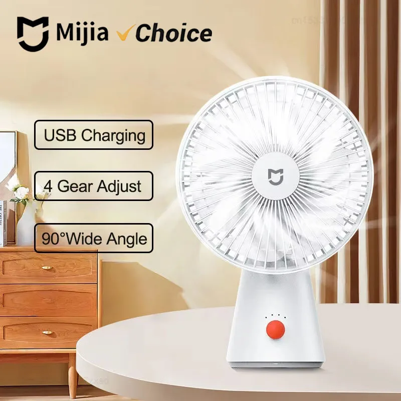 

Портативный настольный вентилятор Mijia, перезаряжаемый, USB, ручной, мини-электрический вентилятор, беспроводной, для студентов, для офиса
