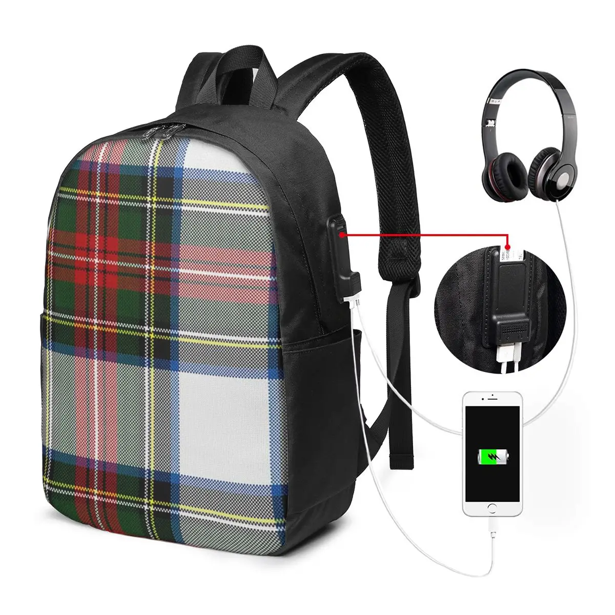 

Clan Stewart Dress Tartan Plaid Pattern Backpack Travel Notebook Bag Computer College Student School Bag Laptop Shoulder Bags