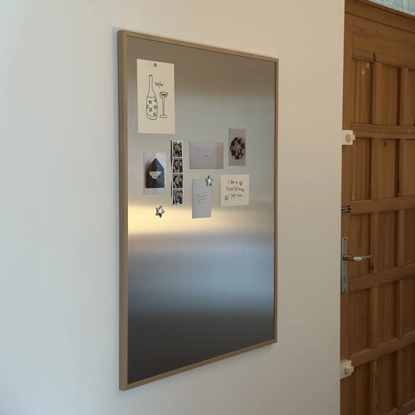 Magnetic Visual Board with Frame Wooden Frame Photo Display Board for Home And Office Decor