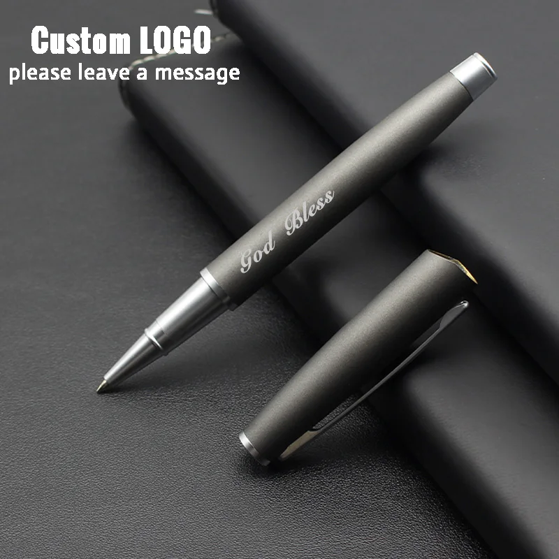 

New Creative Frosted Metal Gel Pens Laser Carving Personalized Logo Office Accessories Birthday Gift Students Exam Stationery