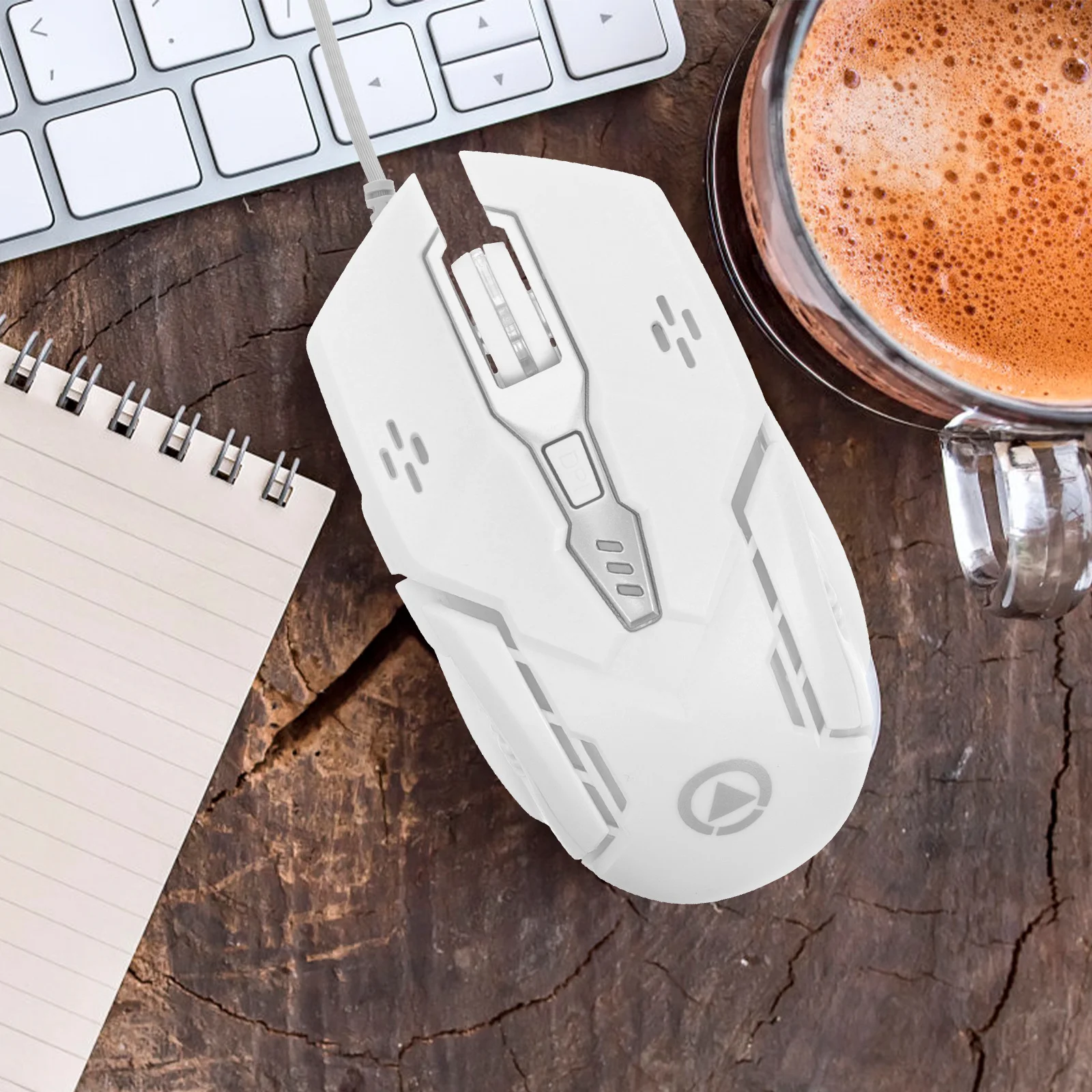 Stille Gaming-Maus, 6 Tasten, LED-Hintergrundbeleuchtung, kabelgebunden, USB-Computermaus für Laptop, Büro, Spiel, ergonomisches Design, hohe Leistung