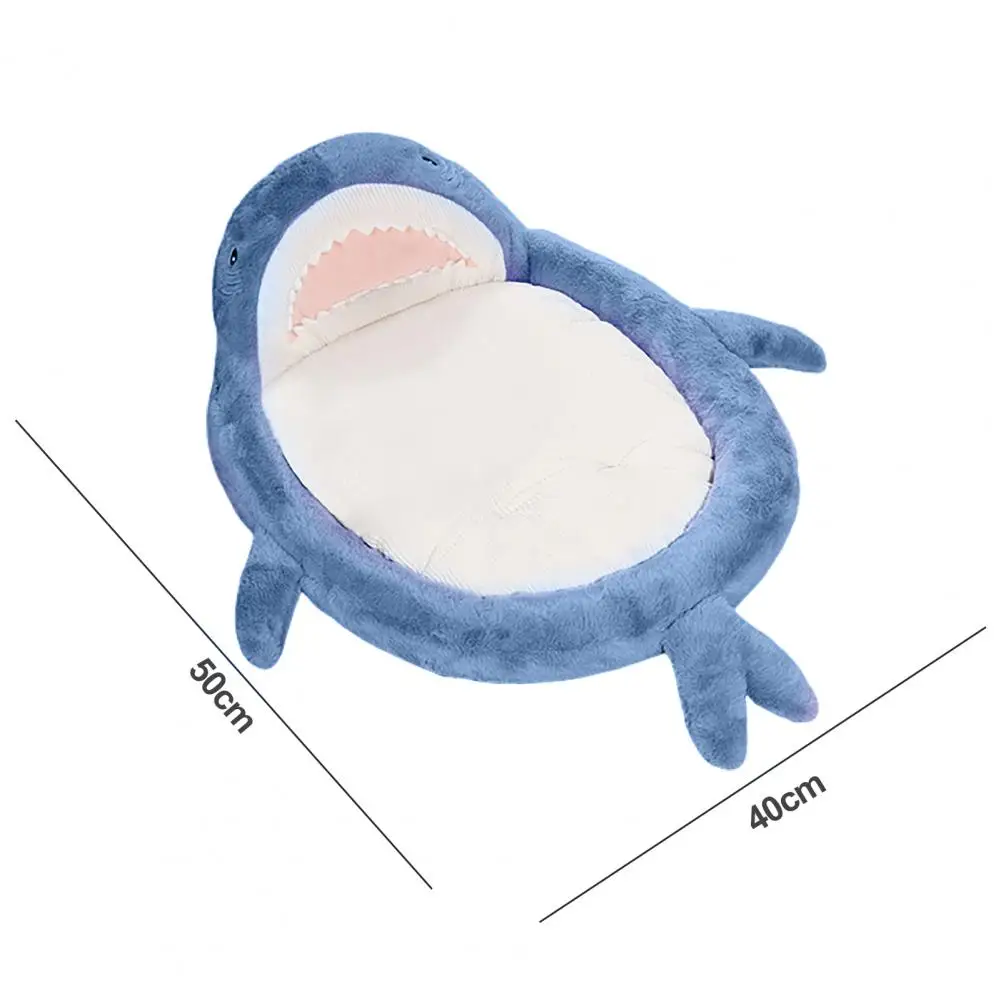 Pet Beds Cartoon Shark Cozy Comfortable With Extra Thick Filling Breathable Super Soft Cotton Large Size Detachable Cat Pet Nest