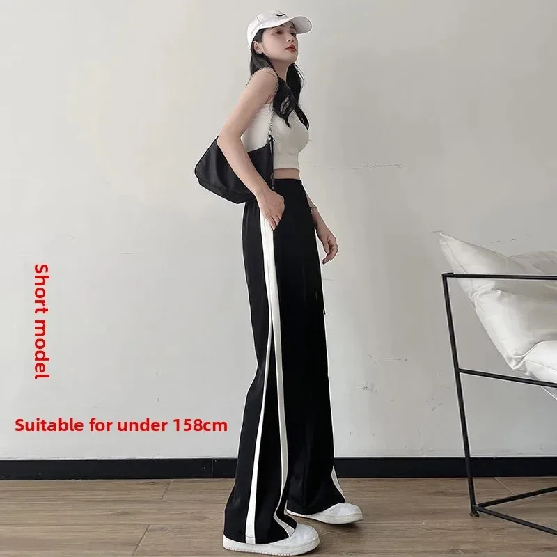 XIZOU Slimming Straight Leg Pants Women's Casual Spring Summer New Sle plus Size Loose Comfortable Student Sports Trousers