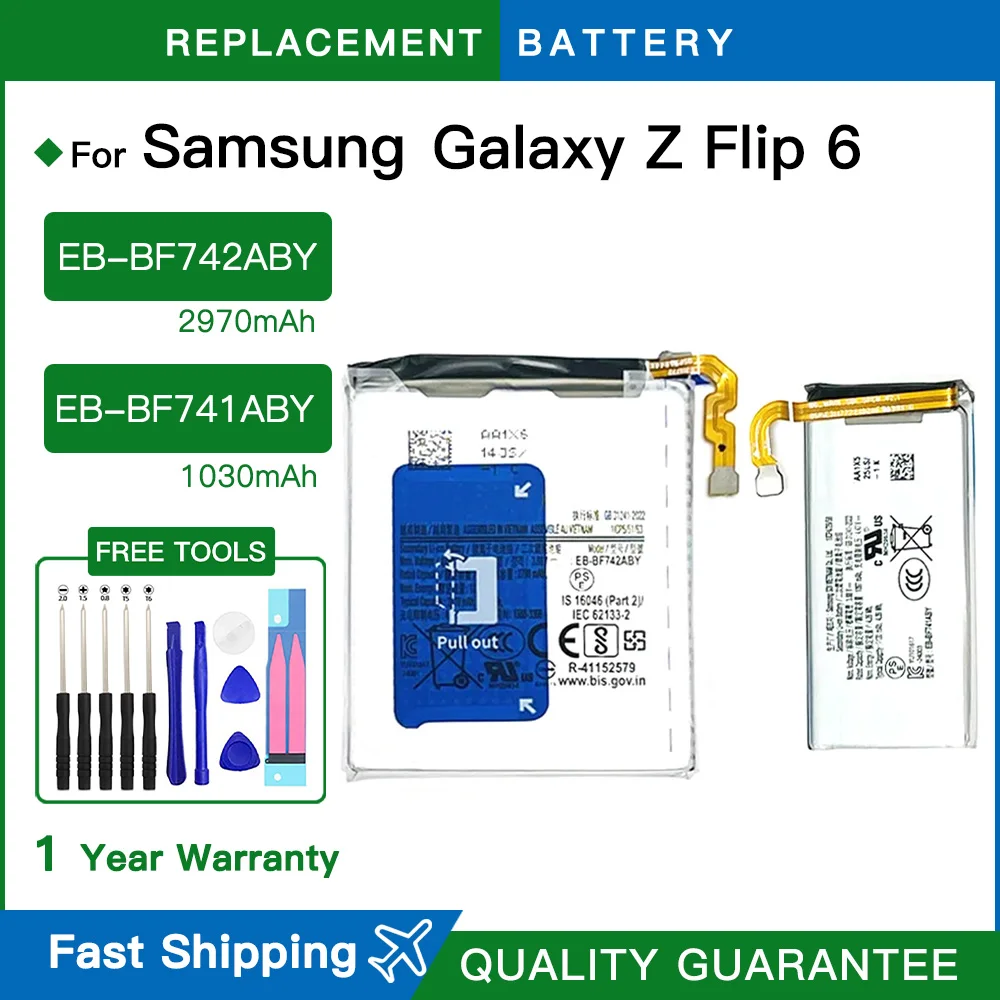 EB-BF741ABY EB-BF742ABY For Samsung Galaxy Z Flip 6, F741B, F741N, F741D, F741Q, F741J SCG29, F741W, F741U Battery+Free kits