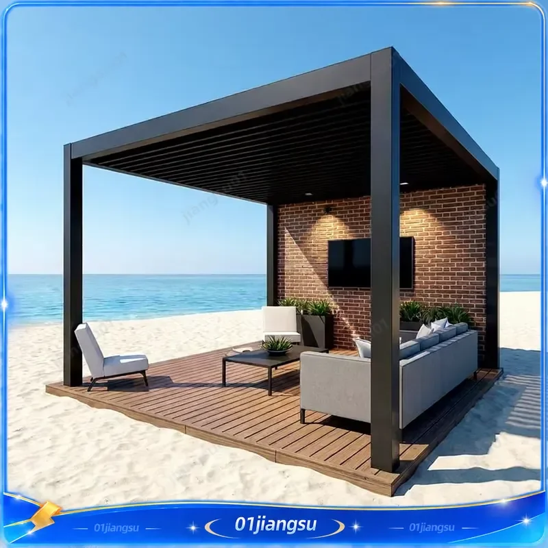 Enclosed Aluminum Garden Room Sunroom Gazebo with Sliding Glass Doors Winter Garden Lounge Outdoor Patio Greenhouse Shelter