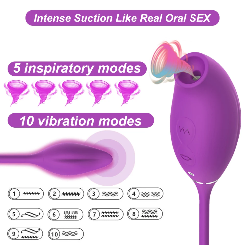 Rose Vibrator Clitoral Sucking Toys with Vibrating Egg Butt Plug Clit Sucker 2 In 1 G Spot Stimulator Sex Toys for Women Couples