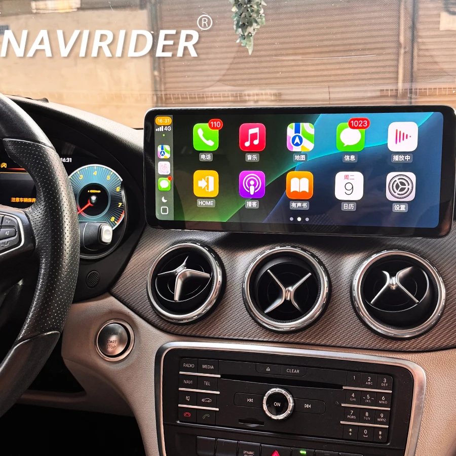 12.8 Inch Multimedia Player Stereo GPS CarPlay for Benz A-Class GLA CLA A200 A220 A250 A45 W176 2017 Android 15 Video Car Radio