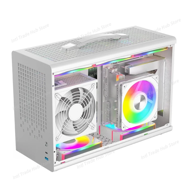 ITX Computer Case Support SFX Power Supply/ITX motherboard/graphics card（L） ≤380mm/Side-transparent portable case