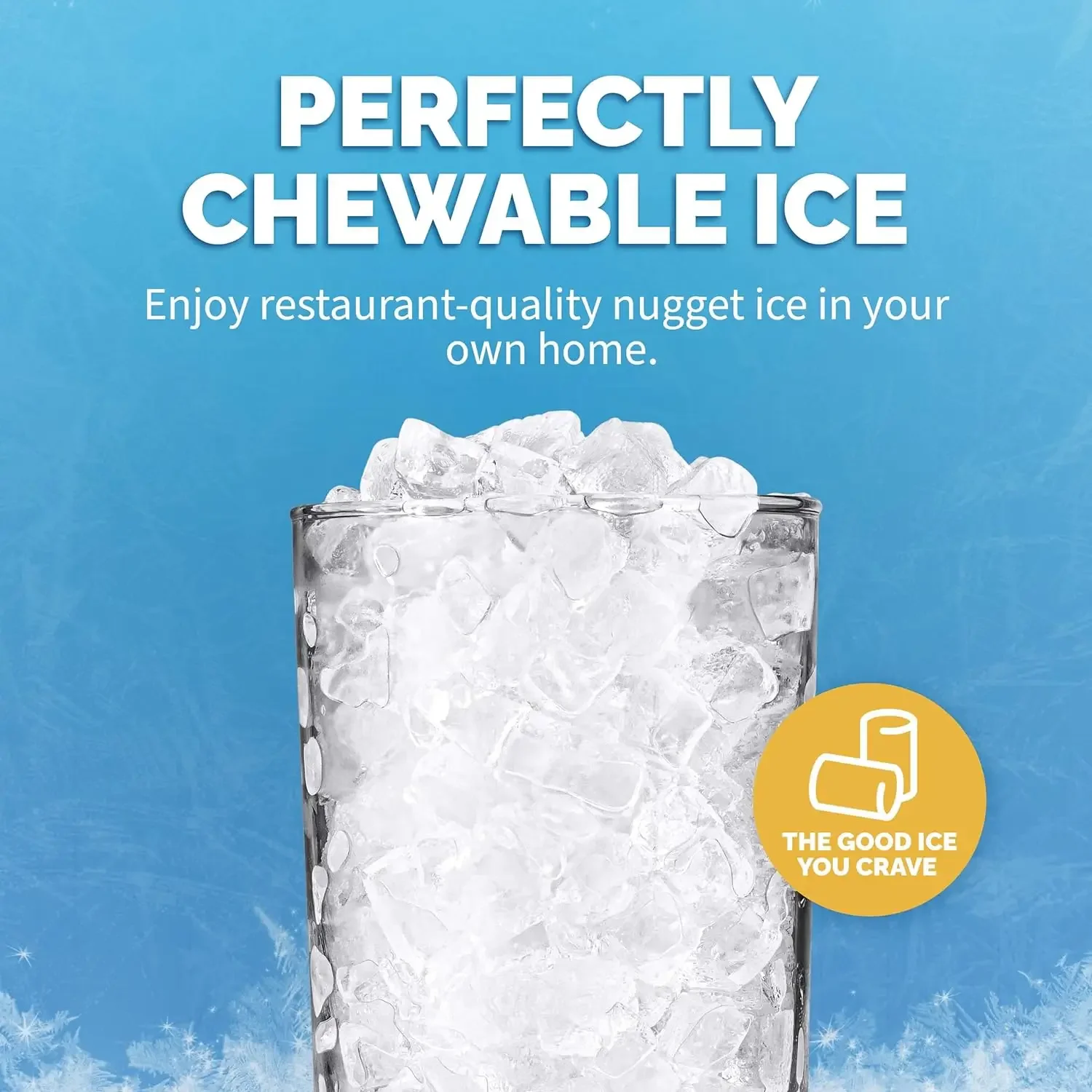 44-pound Nugget Ice Maker features a self-cleaning, refillable water tank, perfect for kitchens, offices, and more