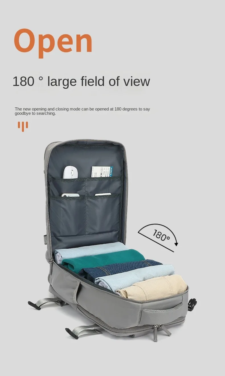 حقيبة ظهر محمولة معتمدة من شركة الطيران، حقيبة أمتعة متينة مع مقصورات داخلية متعددة، للتخييم، المشي لمسافات طويلة، مجهزة بأشرطة كتف مريحة وتخزين تحت المقعد، مناسبة للرحلات القصيرة، حقيبة ظهر للسفر باللوازم المدرسية، مناسبة للجنسين، مناسبة للسفر باللون الوردي، سعة كبيرة، مقاومة للماء، مقاومة للماء، باللون الأسود