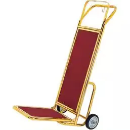 Hotel Lobby Stainless Steel Luggage Cart Airport Luggage Pull Service Flatbed Car Pull Trailer