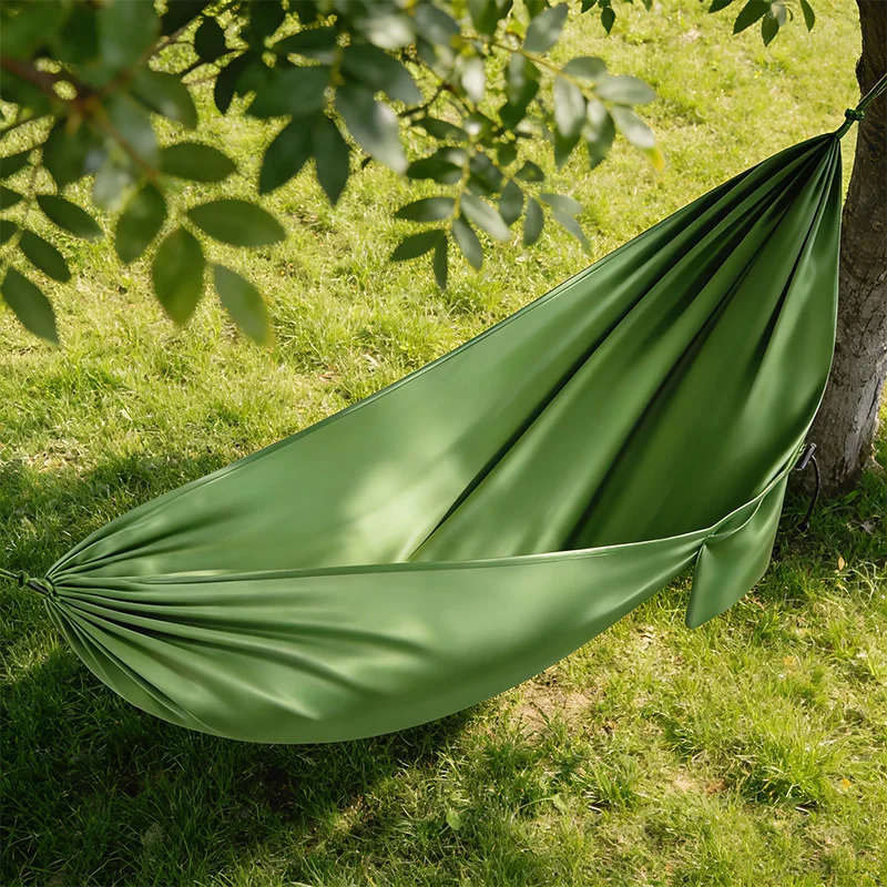 Portable Hammocks Single Person for Travel Beach Outdoor Camping High Strength Cloth Parachute Fabric Hanging Bed Storage Bag