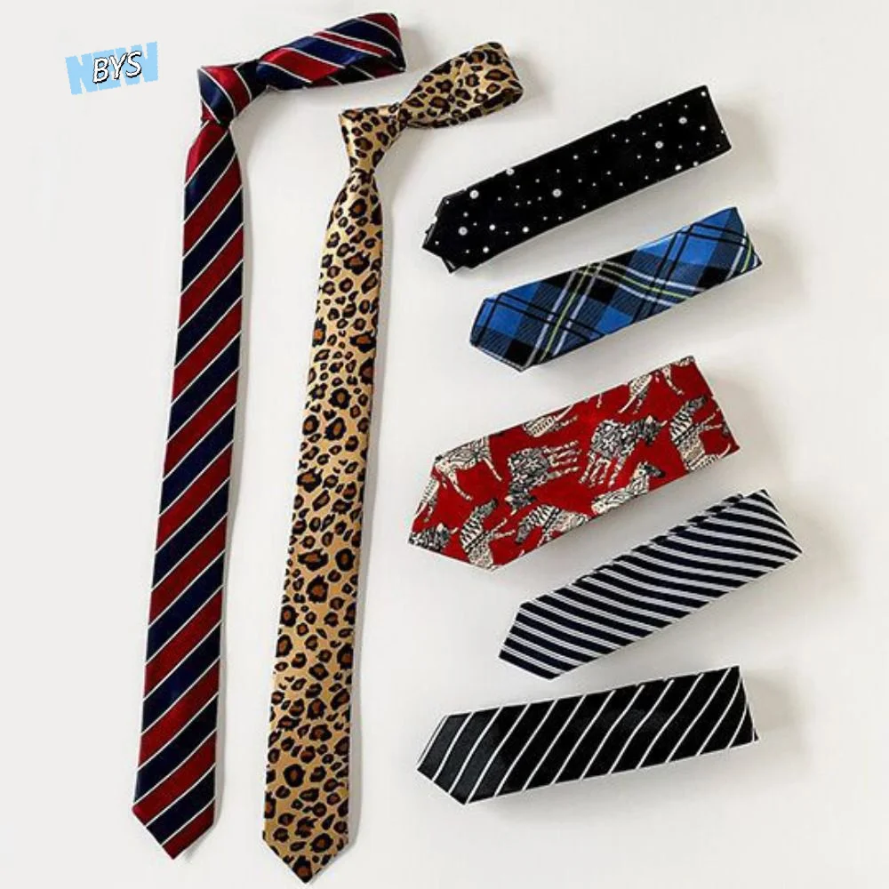 

Fashion Korean Leopard Print Necktie Wave Point Long JK Uniform Necktie Sweet Y2K Belt Accessories Women