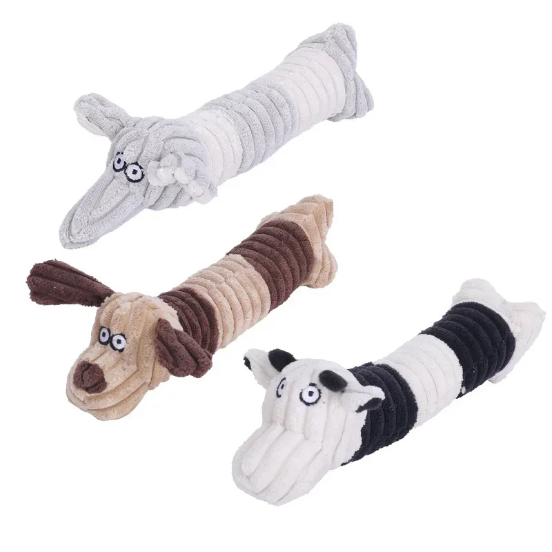 

Fun Pet Toy Animals Shape Corduroy Chew Toy for Dogs Puppy Squeaker Squeaky Plush Molar Dog Toy Pet Training Dog Accessories