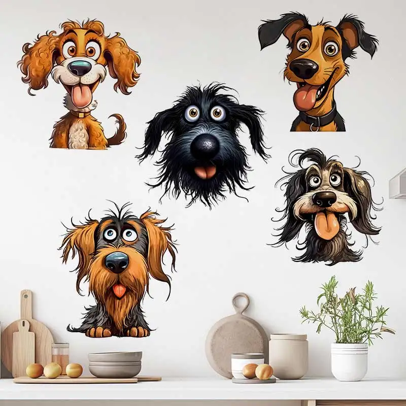 Funny Dog Wall Sticker Toilet Lid Stickers, Bedroom Entrance Living Room Porch Home Decora Waterproof Decals Stickers M1560
