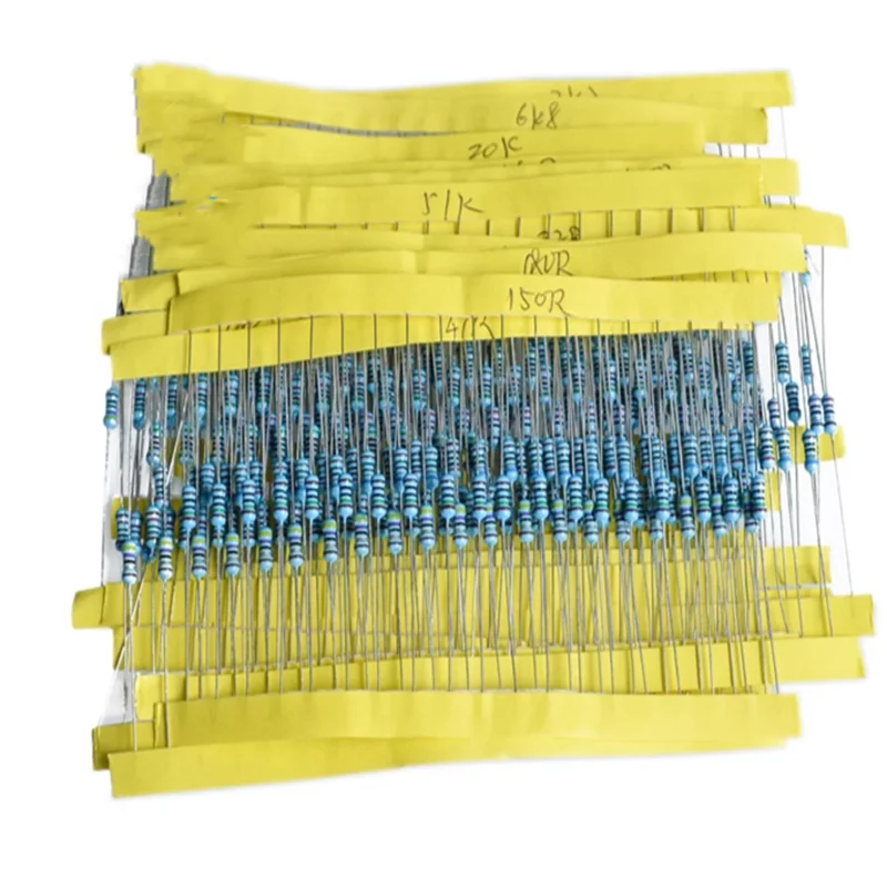 1/4W five-color ring resistor, 1% precision metal film resistor package, 30 kinds of commonly used resistors, 20 for each resist