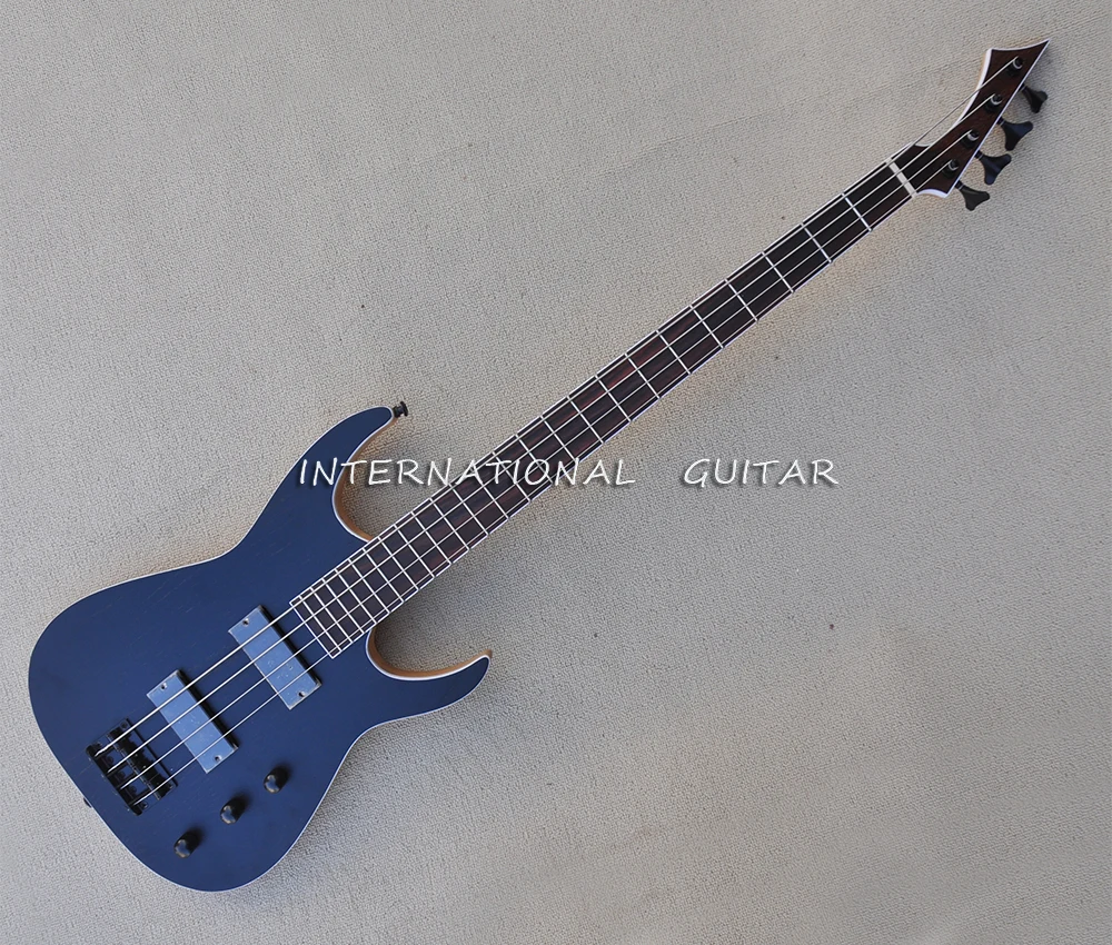 4 Strings Black Electric Bass Guitar with 24 Frets,Rosewood Fretboard,Can be Customized