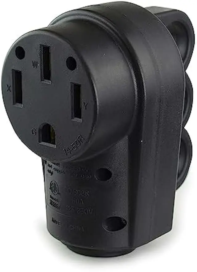 Suplevel 50 Amp RV Female Plug, NEMA 14-50R 125/250 Volt Heavy Duty Replacement Receptacle with Ergonomic Handles for RV, EV,