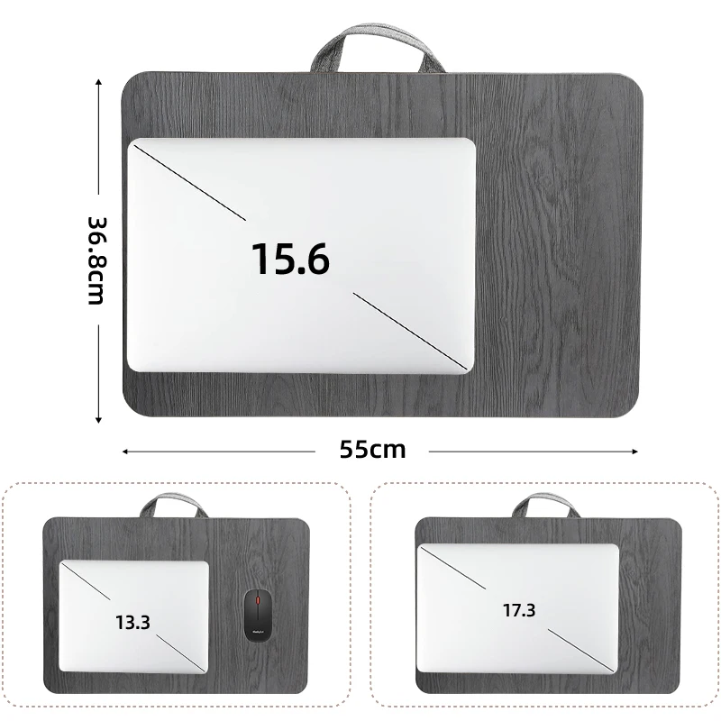 Mesa de computador portátil, compatível com laptops sob 17 polegadas, adequado para o trabalho no sofá, vem com alça acessível
