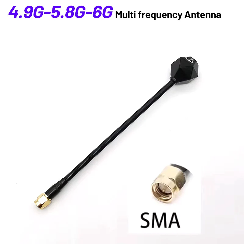 4.9GHz 4.9G-5.8G-6G Antenna RHCP SMA RPSMA 3dBi Gain Omnidirectional FPV Antenna 152mm for RC Long Range Drone DIY Parts