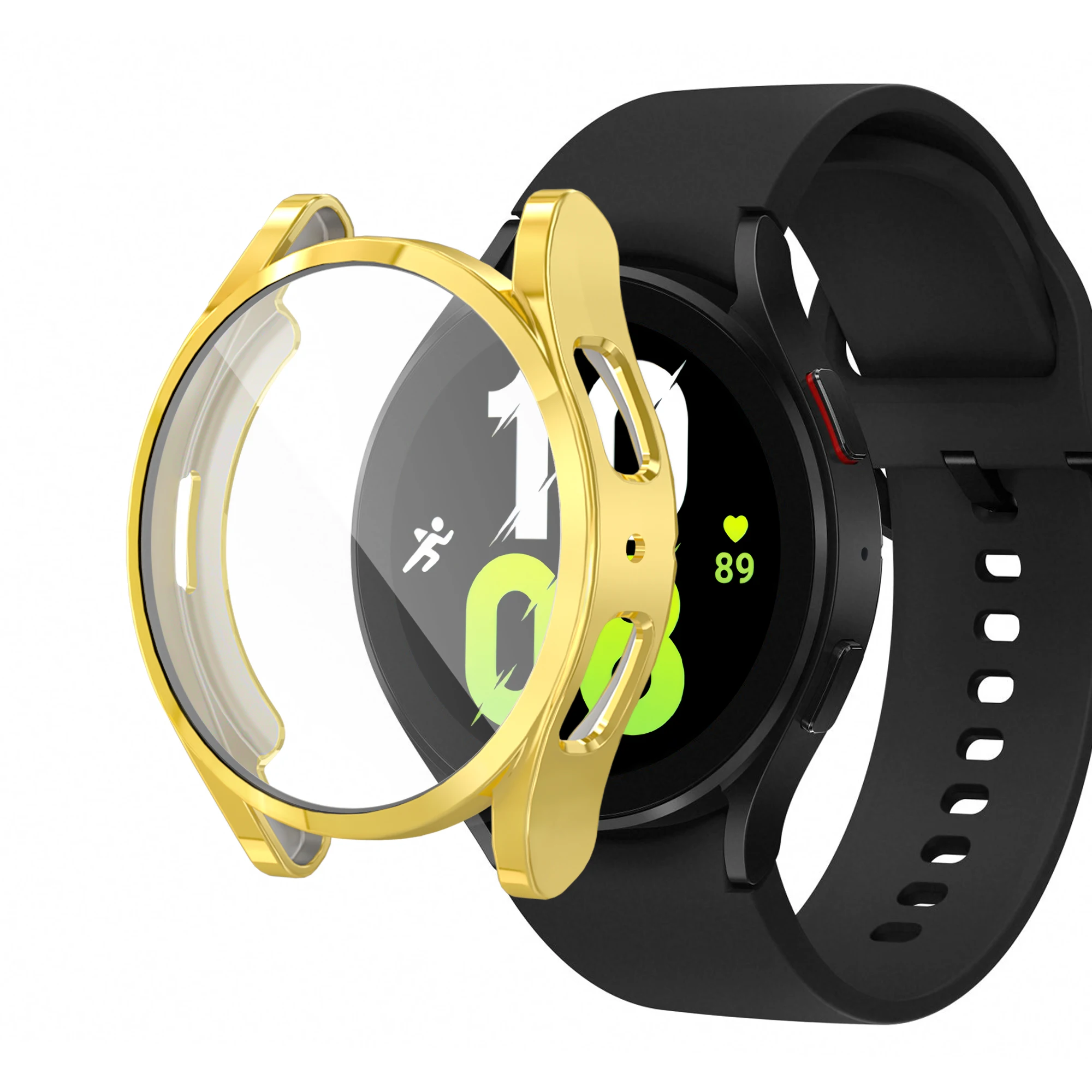 Tpu galvanizado protetor caso capa para samsung galaxy watch 5 40mm 44mm 45mm transparente escudo protetor quadro