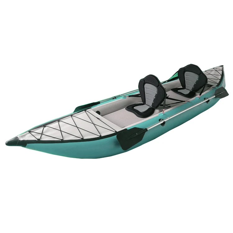 

wholesale PVC pontoon kayak 2 persons inflatable fishing canoe kayak