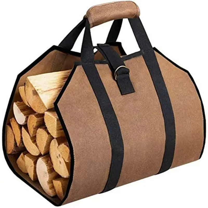 

BBQ Party Storage Bag High-quality Camping Canvas Firewood Wood Carrier bag Log Camping Outdoor Holder Carry storage bag Wooden