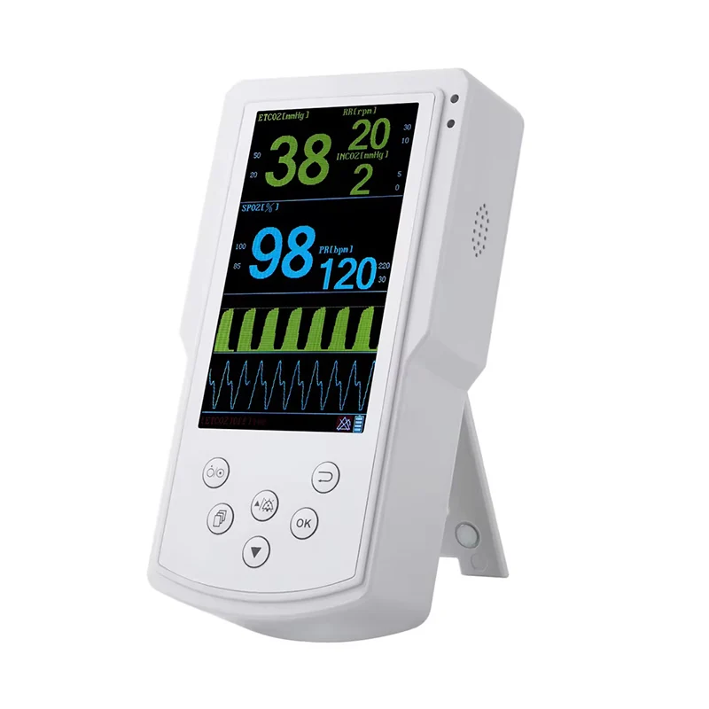 CO2 SPO2 N2O ETCO2 Medical Color display Capnography Gas Analyzer with ETCO2 Supervise SPO2 Supervise respiratory machine