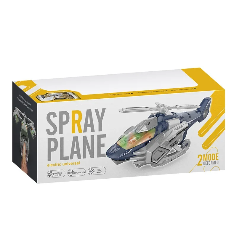 Helicóptero de Juguete Transformable en Dinosaurio, Avión de Combate con Luces LED y Música, Regalo para Niños